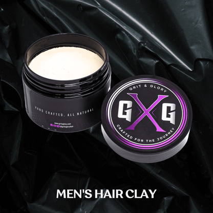 Grit & Glory Medium / High Hold Hair Clay – all-natural matte finish hair product for men

